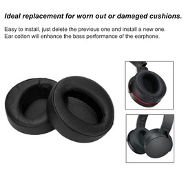 eboxer-1 Almohadillas para MDR-XB950BT, Esponja de Repuesto + Almohadillas de Cuero PU Almohadilla para Auriculares para Sony(Negro)