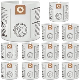 12 Pack Vacuum Bags Replacement for Craftsman shop vac bags 16 Gallon, CMXZVBE38749 General Purpose Collection Bags, Fit CRAFTSMAN 16 & 20 Gal Wet/Dry Vacs Models# CMXEVBE17595 CMXEVBE17596
