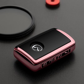 Tengare Mazda Key Fob Cover for Mazda 3 CX-30 CX30 CX-5 CX5 CX-50 CX50 CX-9 MX-30 MX-5 Accessories 2024 2023 2022 Car Key Protector Case Pink