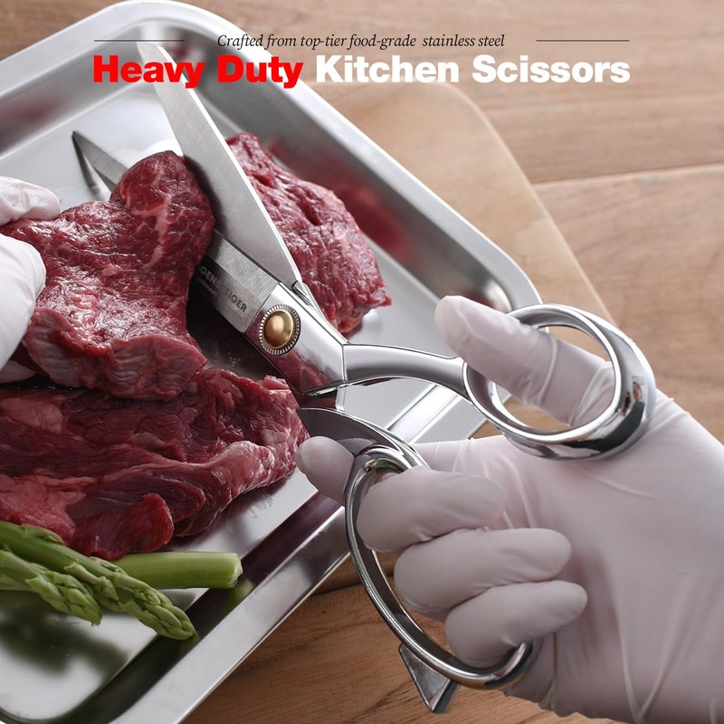WAGENSTEIGER Stainless Steel Kitchen Scissors, Multi-Purpose Shears for Meat, Vegetables,