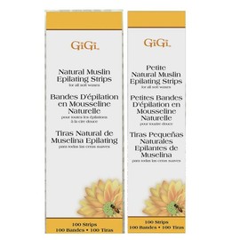 GiGi Petite Natural Extracts Muslin Hair Removal Strips Hair Waxing 100 Pieces 277204, 100 Ct Petite, 100 Ct Small / GiGi Petite 자연 추출물 모슬린 제모 스트립 헤어 왁싱 100개 277204, 100 Ct 쁘띠, 100 Ct 스몰