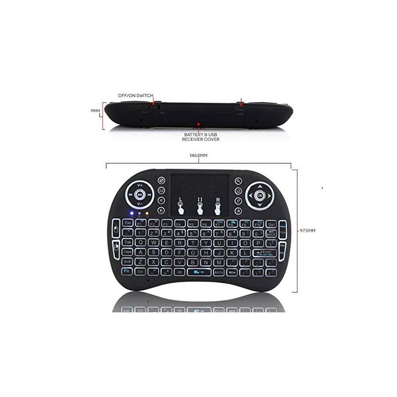 Mini i8 2.4G Air Mouse Wireless Keyboard With Touchpad, Rechargeable