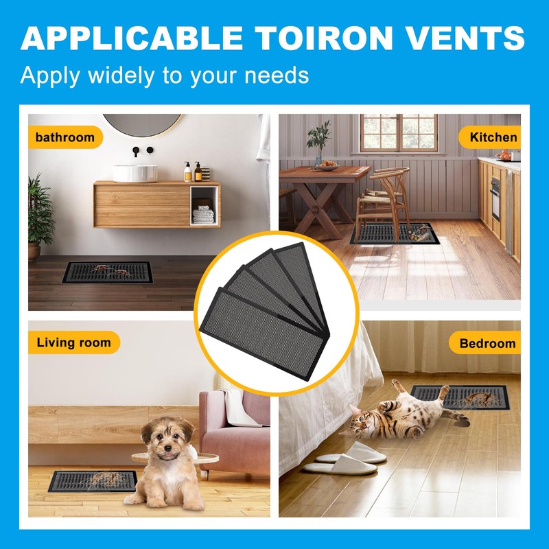 4 PCS Black Magnetic Vent Covers-5.5x12 Magnetic Air Vent Covers