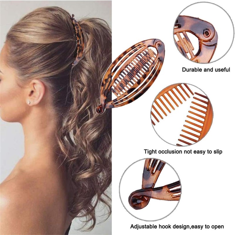 Wimode 4PCS Banana Hair Clip Vintage Clincher Comb Thick Curly