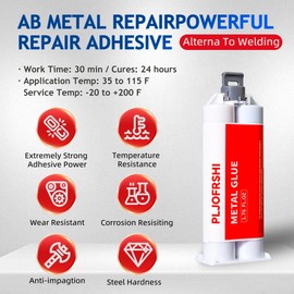 Metal Glue,Heavy Duty Welding,Epoxy Glue,Exhaust Leak Repair，Car Automotive for Body Filler Putty，for Plastics，Metals，Stainless Steel，Aluminum，Iron，1.76 oz