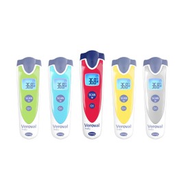 Veroval Baby Infrared Thermometer Red, Non-Contact and Silent Measurement, Body Temperature, Object Temperature, Ambient Temperature, Quick Measurement, Easy to Use