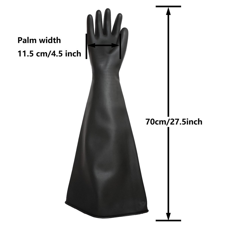 HOLDWIN Heavy Duty Sandblasting Gloves 27.5" Rubber Gloves for Sandblaster
