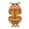 Owl Trinket Box Cute Appearance Brown Metal Jewelry Box for