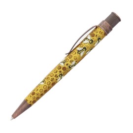 Retro 1951 Tornado™ Rescue - "Buzz" Honeybee Ballpoint Pen - Acid-etched Honeycomb Design Bee Pen - Proceeds Benefit NW Honey Bee Habitat Restoration