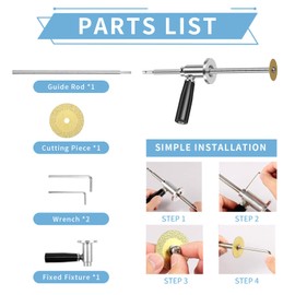 Inside Pipe Cutter for PVC Pipe Cutter Set, Stainless Steel Internal Pipe Cutter Tool with Diamond Grit Cutting Wheel and Handle, 7 Inch Adjustable Cutting Depth for 1-1/2 Inch to 8 Inch PVC Pipes