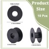 SUNNYCLUE 10Pcs Black Plastic Spool Large Empty Bobbins 6.9cm Flat