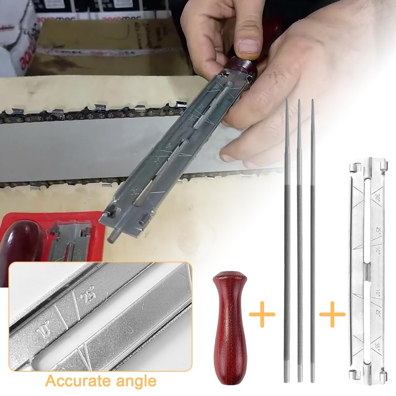 11-Piece Set Chainsaw Sharpener, High-Quality Steel Saw Chain Sharpener, Chain