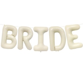 40 Inch Cream White BRIDE Letter Balloons Banner, Large Nylon Foil Alphabet Balloons for Bridal Shower, Bachelorette Party, Engagement, Wedding Decorations and Photo Booth Backdrop Supplies