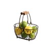 T&G Provence Wireware Small Oval Basket with Aged Wooden Handles,