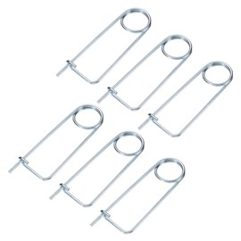 M METERXITY 6-Pack Brooch Shape Cotter Safety Pin, 4.5x108mm Spring Steel Pins Quick Lock Brooch Fastener for Garden/Lawn/Farm Hook, Heavy Retainer Clips