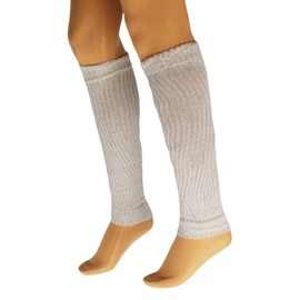 AWS/American Made Cotton Leg Warmers for Women Knitted Retro Style Soft and Stretchy (Ecru)