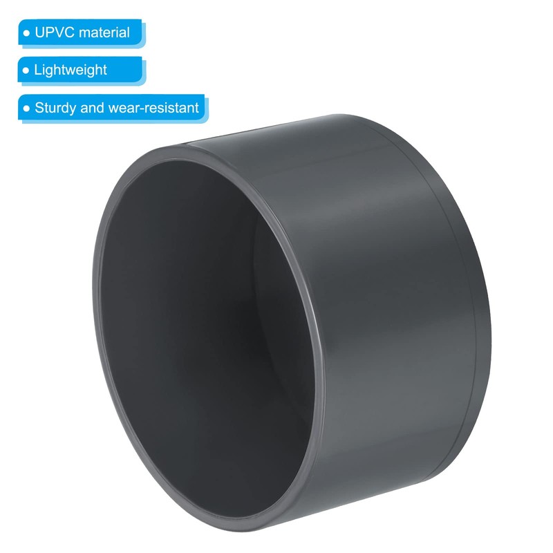 PATIKIL 90mm UPVC Pipe End Cap Fitting, 3 Pack Furniture