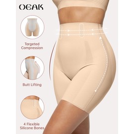 OEAK Tummy Control Shapewear for Women Seamless Girdle High Waisted Body Shaper Underwear Panty Smooth Under Dress Shapewear Nude Shorts XL