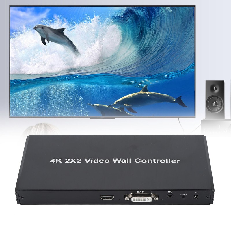 2x2 Video Wall Controller 4K 30Hz VGA Input HD Multimedia