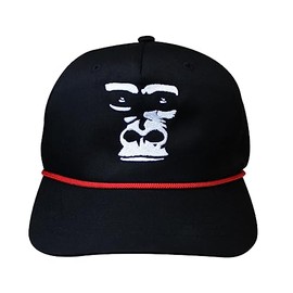 San Diego Zoo Gorilla Shadow Mid Crown Baseball Cap, Black Poly-Cotton Hat, Embroidered Silver Gorilla Face Design, Men's/Unisex Adjustable Snap-Back