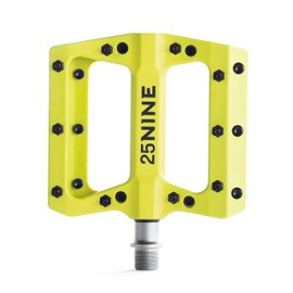 25NINE Bushido BMX Platform Pedals - Durable Thermoplastic Bike Pedals for BMX and MTB - Yellow