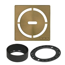 Schluter Kerdi-Drain Grate Kit with Integrated Slope Bonding Flange - Ideal for Bathroom or Wet Rooms - 4" BR Vintage Gold Pure, Adjustable - KDIF4GRKEBVGD8