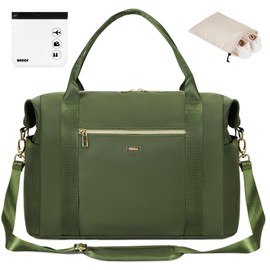 WANDF Cabin Bag 40x20x25 for Ryanair Airlines Underseat Travel Bag with TSA Approved Quart Size Bag & Shoes Bag Holdall Bag Carry on Hand Luggage Weekend Bag for Women and Men (Dark Green 20L)