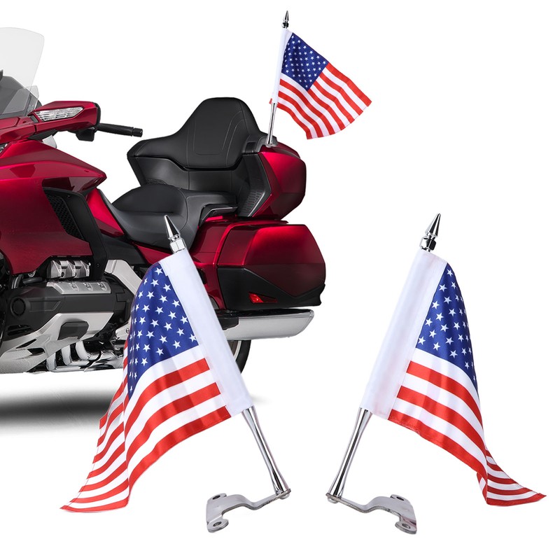 Trunk Lid Flag Pole Mount Kit with USA American Flag