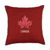 Canada Maple Canadian Red Leaf Throw Pillow