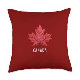 Canada Maple Canadian Red Leaf Throw Pillow