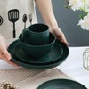 Kyraton 16-Piece Unbreakable Polypropylene Dinnerware Set, Dark Green, Microwave Safe