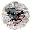 American South Carolina Ironworker Skull American Flag Vinyl Hard Hat