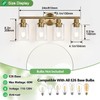 Zarbitta 4-Light Bathroom Light Fixtures, Brushed Brass Modern Vanity Lights