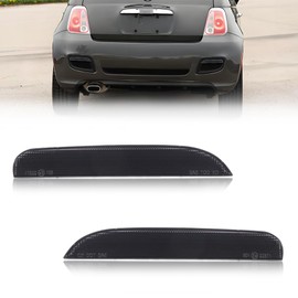 MOTRUM Rear Bumper Reflector Compatible with Fiat 500 2012-2017, [DOT] [IP67 Waterproof] Rear Bumper Reflector Housing [No Bulbs], Replace OEM #68154575AA, 1 Pair, Smoked Lens
