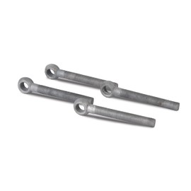 Alberts 410834 Eye Bolt without Accessories | Suitable for Gate Hinges | Hot-Dip Galvanised | Thread M16 | Start Threaded Rod - Centre Eye Bolt 130 mm | Set of 4