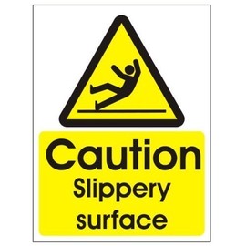 Caution Slippery Surface Sign 150mm x 200mm - Rigid Plastic (WAG.09W-RP)
