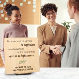 CONTRAXT Carte de Départ en Bois. Cadeau Original pour Adieu aux Collègues, Chefs, Professeurs, Fin de Cours, Graduations, Amies (Départ)