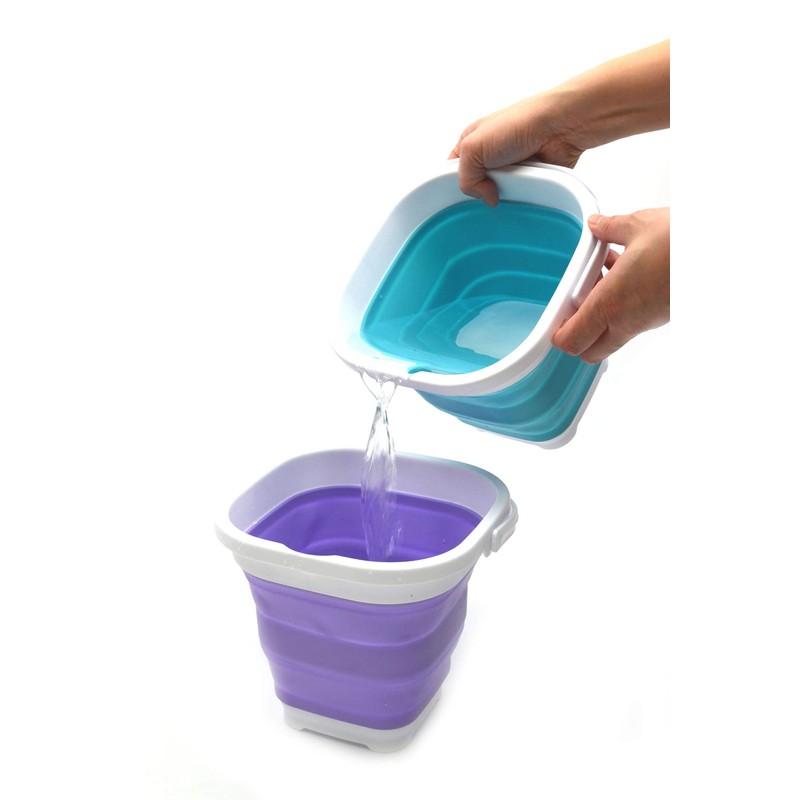 SAMMART 2.6L Super Mini Sqare Collapsible Plastic Bucket - Foldable