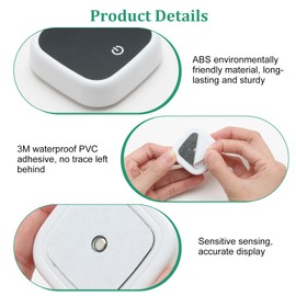 LED Touch Display Digital Aquarium Thermometer, High Precision Stick-on Fish Tank Temperature Gauge, ±0.5°C Accuracy, Energy-Saving, for Fish and Reptile Tanks