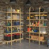 Kogven Wide Bookshelf Arched Bookcase, Industrial 5 Tier 72" Tall