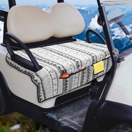 PGmoon Golf Cart Seat Covers, Universal Golf Cart Seat Towel Blanket with 4 Front Pockets & Nonskid Bottom Fits for EZGO, Yamaha, Club Car and More 2 Person Seats Golf Carts