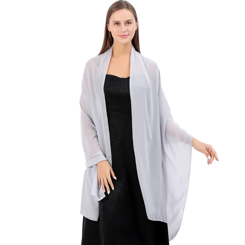 Ladiery Sheer Chiffon Shawls and Wraps for Evening Dresses, Women's
