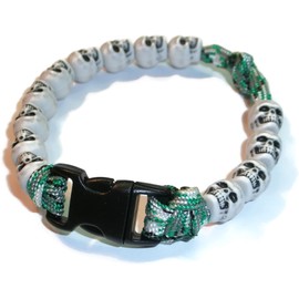 RedVex Skull Pace Count Bracelet - Skull Ranger Bead Bracelet - White Skulls - Choose Color and Size - Customization Available