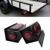 Supoika 2 Pack Steel Trailer Light Box with 6" Red