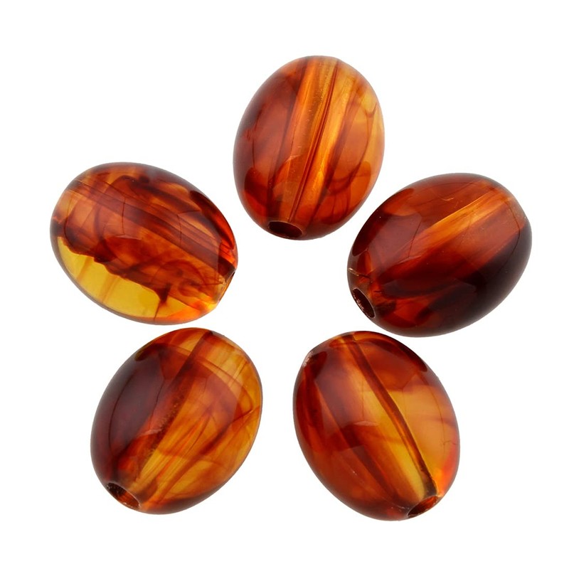 Amber Beads, Artificial Resin, Fire Amber, 13 x 11 mm,
