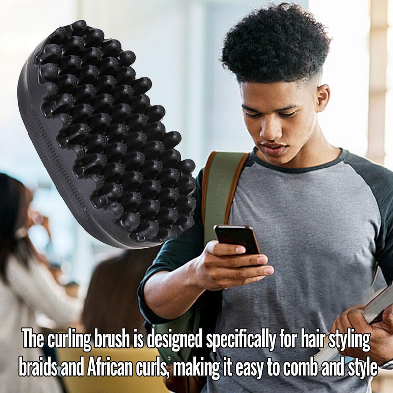 Rubber Twist Curling Hair Brush, African Curly Rubber Brush Sponge,