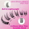 VEYESBEAUTY Lash Clusters Eyelash Extensions Thin & Invisible Band DIY