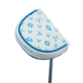 DAIYA GOLF PC-5002 10 Diamond Putter Cover Mallet Magnetic Monogram Embroidery, PU Leather, White