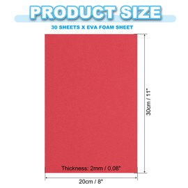 PATIKIL 30er Pack Moosgummi Schaumstoffplatten 12" x 8" 2mm Dicke EVA Schaumstoffplatten Schaumstoff Papier für Bastel Pinnwand Dekor Scrapbooking DIY Cosplay Kostüm Multicolor