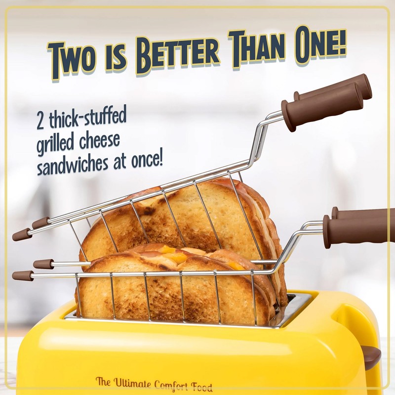 Nostalgia Deluxe Grilled Cheese Sandwich Toaster with Easy-Clean Toasting Baskets